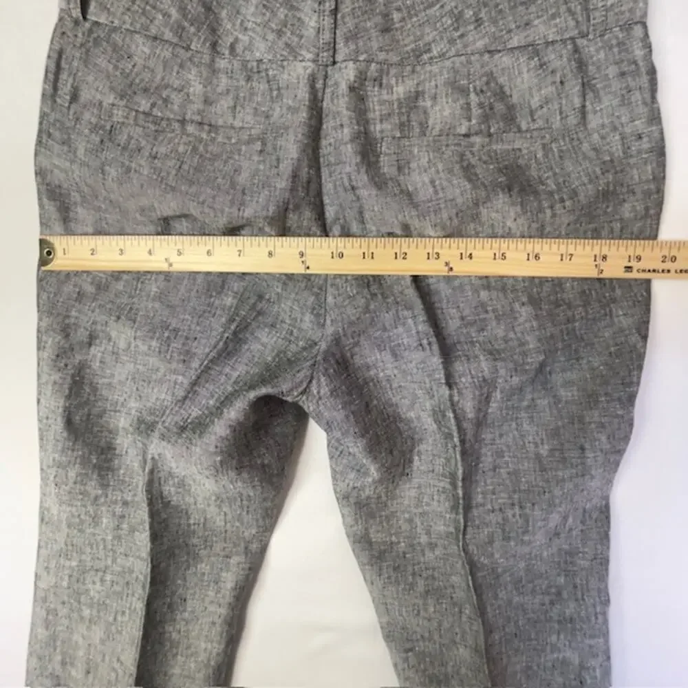 Banana Republic Martin Fit Linen Pants Gray Tailored Career Size 8